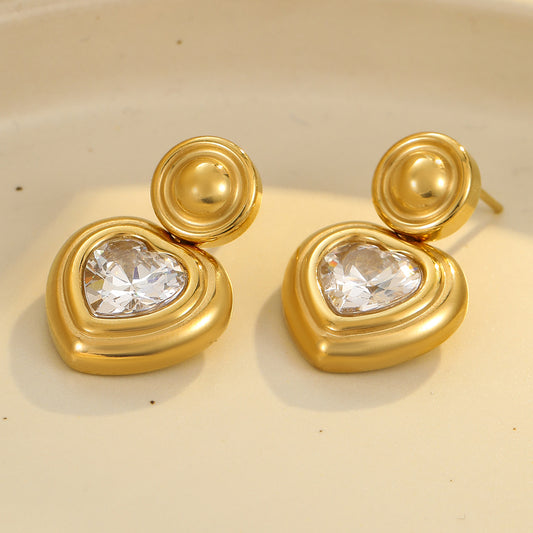 Golden Heart Spark Earrings