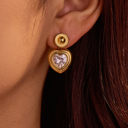 Golden Heart Spark Earrings