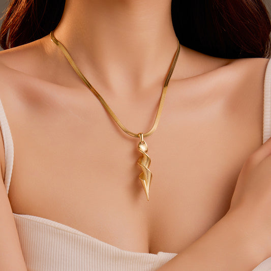 Golden Spiral Flame Necklace