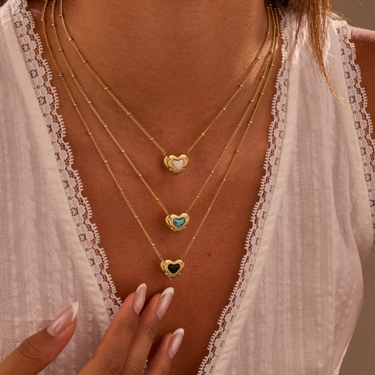 Triple Heart Harmony Necklace Set