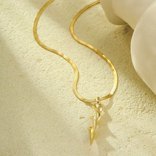 Golden Spiral Flame Necklace