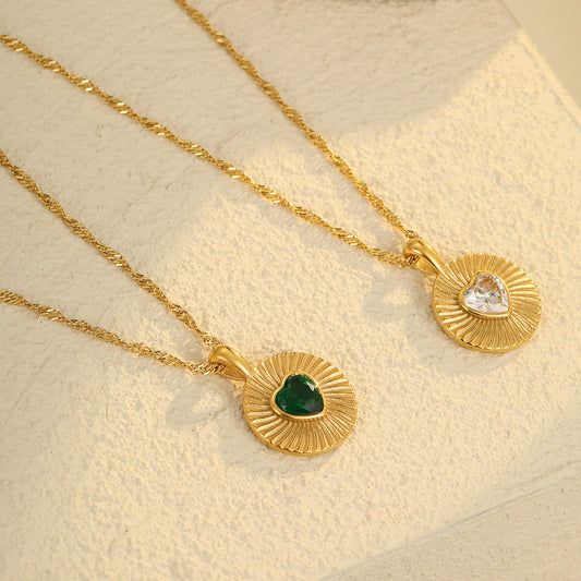 Golden Aura Double Pendant Necklace