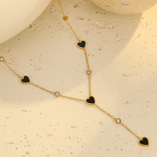 Black Heart Glow Necklace
