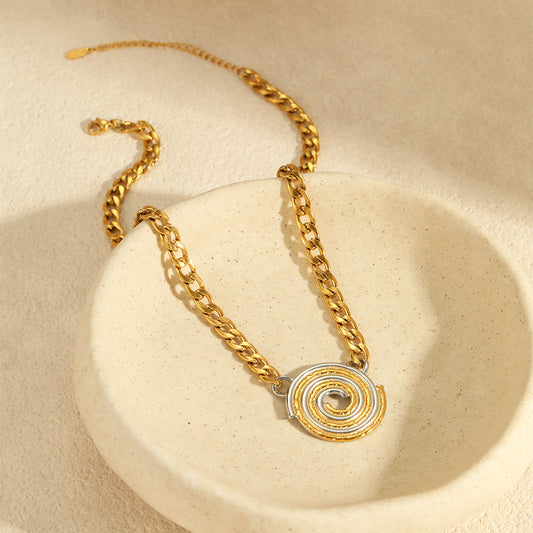 Golden Spiral Statement Necklace